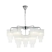 Люстра подвесная Imposio 2132/09/09PS Stilfort прозрачная на 9 ламп, основание хром в стиле современный Люстра подвесная Imposio 2132/09/09PS Stilfort прозрачная на 9 ламп, основание хром в стиле современный